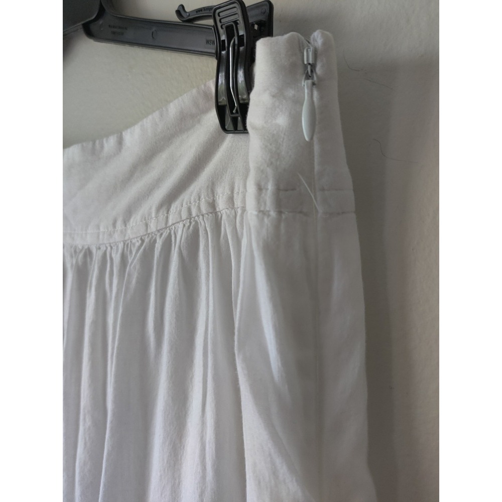 Ann Taylor Loft Women's 8 White 100% Cotton Lined‎ Skirt Side Zip Lightweight - Picture 3 of 5